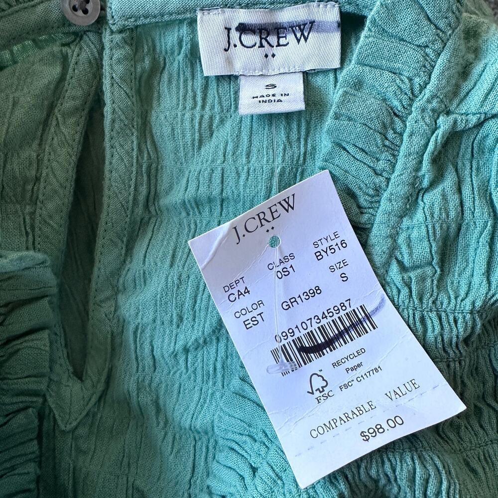 j.crew gauze flutter-sleeve mini dress eucalyptus steam green by516 women small - Picture 4 of 5